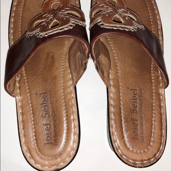 Great leather Josef Seibel Sandals floral - Picture 4 of 8